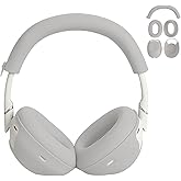 Adhiper 3-in-1 Silicone Sweat Case Cover for Sony WH-1000XM6 Headphones, XM6 Covers Accessories Silicone Ear Pads Covers & Headband Cover & Ear Cup Protector, Washable & Sweatproof - Platinum Sliver