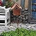 G & F Products MiniGardenn 10020 Fairy Garden Miniature Bird House Pick, brown