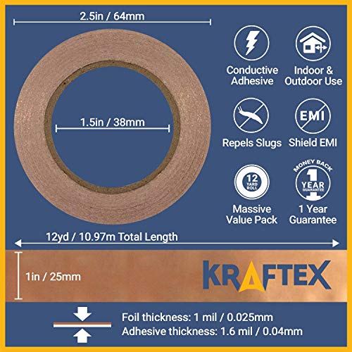 5 Copper+Conductive+Adhesive+1inch+12yards