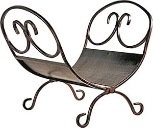 Rocky Mountain Goods Decorative Indoor Log Rack - Heavy duty iron with Antique bronze finish - Perfect size for indoor use - Pre assembled - Decorative log holder design and finish