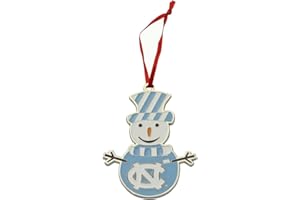 COLLEGIATE PULSE UNC Tar Heels Snowman Metal Christmas Ornament