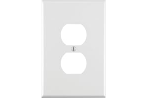 Leviton 1-Gang Duplex Device Receptacle Wallplate, Oversized, Thermoset, Device Mount, 88103, White