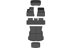 G-PLUS Cargo Liners Fit Tesla Model 3 2017 2018 2019 2020 2021 2022 2023 1st & 2nd & 3rd Row All Weather Full Cover Protection TPE Car Floor Liners 6pcs Black, alfombras para carro