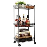 YOHKOH 3-Tier Metal Rolling Utility Cart, Storage
