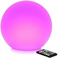 Mr.Go 12-inch Rechargeable LED Ball Light, RGB Color-Changing Globe Orb Lamp w/Remote, Home Kids Room Bedroom Bar Table Patio Pool Party Dimmable Sphere Nightlight Relax Mood Lighting Decoration