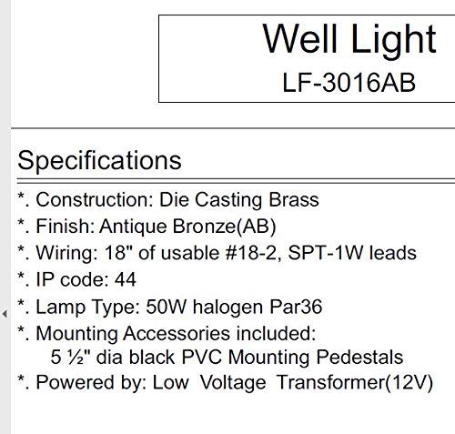 LFU Brass Constructed Well/In-Ground Light Available. Low Voltage. Antique Bronze Finished. (5, Caribou) - Thumbnail 3