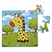 Sumnacon 16 Pieces Wooden Animals Jigsaw Puzzles, Fancy Education And Learning Intelligence Toys Grown Up Puzzles for Toddlers Kids Children Up 2 Years, 5 Pack of Giraffe Elephant Turtles Frog Bees