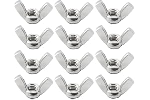 HIDOSNG 1/4"-20 Wing Nuts, 12pcs Fasteners Parts Butterfly Nut, Carbon Steel Zinc Plated Fasteners Parts Hurrican Screws Hand