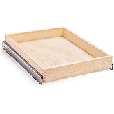 Mulush 26''W x 21''D x 3''H Pull Out Cabinet Drawer Soft Close Slide Out Wood Organizer for Kitchen, Finished, Bottom and Side Assembly (Wood Drawer Part Width is 25inch)