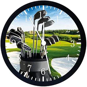 Black Frame Golf Wall Clock 12