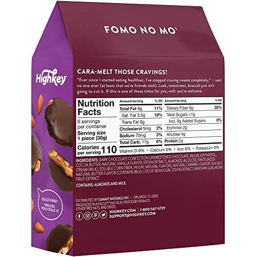 HighKey Sugar Free Chocolate Candies Keto Snack Dark Chocolate Almond