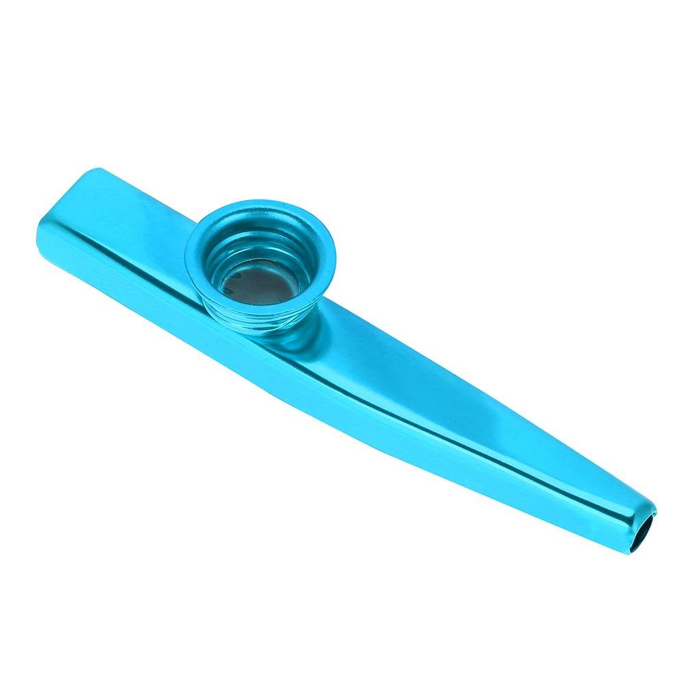 Kazoo Metal Alloy Kazoo Harmonica Mouth Flute Kids Party Gift Kid Musical Instrument Ukulele Guitar Partner (Blue)
