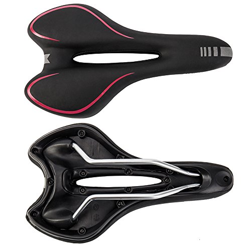 WarmCare Gel Bike Saddle Mountain Bike Seat Breathable Comfortable Professional Bicycle Seat Pad with Central Relief Zone and Ergonomics Design Fit for Road Outdoor Indoor - Thumbnail 2