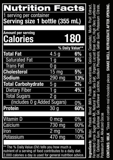 JOCKO MÖLK 30G GRASS FED PROTEIN SHAKES – NO ADDED SUGAR PROTEIN DRINKS KETO FRIENDLY – READY TO DRINK 12 FL OZ (PACK OF 12) CHOCOLATE