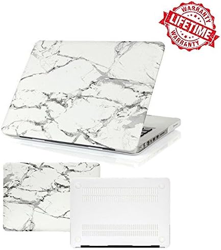 IC ICLOVER Macbook Air 11 inch Case, Marble Pattern Design Matte Rubber Coated Rubberized Soft Touch Plastic Ultrathin Hard Shell Cover for Apple Macbook Air 11" Model A1465 A1370 - White Marble