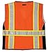 Kishigo Premium Black Series Heavy Duty Unisex Reflective Safety Vest 1514, ANSI Type R / Class 2 Compliant, 6 Pockets - Pencil & Radio Pockets, Reflective Silver Lining & Black Trim (Orange, 3X)