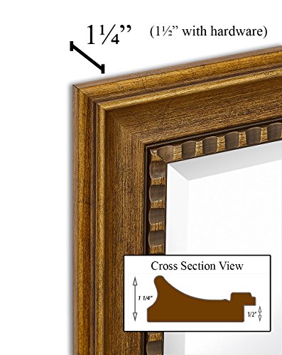 NEW Large Transitional Rectangle Wall Mirror | Luxury Designer Accented Frame | Solid Beveled Glass | Made In USA | Vanity, Bedroom, or Bathroom | Hangs Horizontal or Vertical