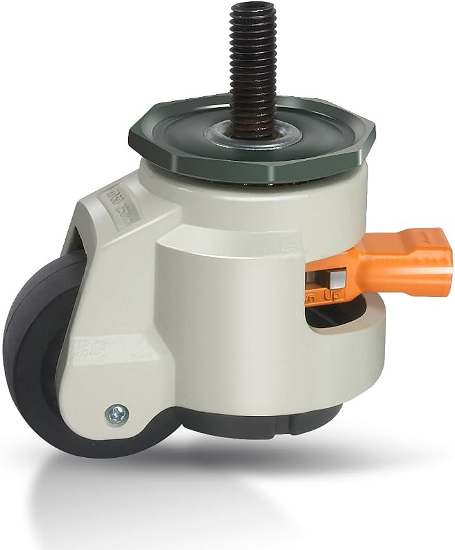 Nivellierrollen Schwerlastrollen mit Gewinde M12X30 Tragfähigkeit 1000KG, 4er Set 50MM Lenkrollen mit Ratschengriff-Design, 360-Grad-Möbelrollen Schwerlast für Maschine, Ausrüstung, Regale