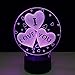 LEDMOMO 3D I Love You Heart Night Light 7 Color Changing Illusion Lamp with Touch and Remote Control for Home Bedroom Nurery Decor,Perfect for Kids Girls Lover Valentine