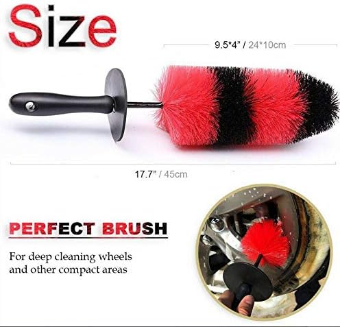 Master Wheel Brush, Easy Reach Wheel and Rim Detailing Brush 17 ' ' Long Soft Bristle, Car Wheel Brush, Rim Tire Detail Brushfor Wheels,Rims,Exhaust Tips