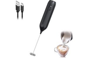 COKUNST Electric Milk Frother Handheld Rechargeable USB C, Powerful Milk Foamer Frother, Mini Drink Mixer Electric Handheld, Durable Whisk Coffee Milk Frother for Cappuccino, Latte, Hot Chocolate