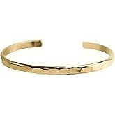 Wide Hammered Cuff Bracelet; Elegant Silver, Gold, and Rose Gold Filled Bangle with Heavily Hammered Texture; Women's Stacking Cuff by Lotus Stone Design