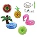 PAMASE 18 Packs Pool Inflatable Floating Drink Beverage Beer Cup Holders, Floatable Coasters of Flamingo, Coconut Palm, Lemon, Watermelon and Pineapple
