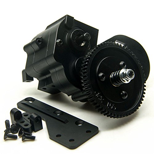 AX2 2 Aluminum Speed Transmission Case Gearbox for 1:10 RC4WD Axial SCX10 Wraith Honcho RC Car Black - Thumbnail 6