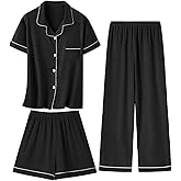 SANGTREE 3 Piece Boys Girls Pajama Sets Sleepwear Kids Clothes Girls Pjs Teen Button Down for Nights, for 5-14 Years