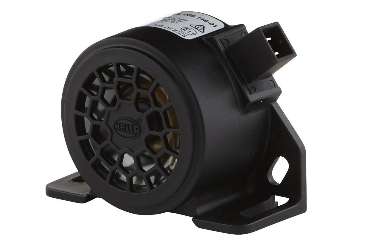 HELLA Back-up Alarm BM20 - 97dB(A) - Loud Tone - Housing Colour: Black - Bolted - Plug: AMP - Quantity: 1 - 3SL 009 148-011