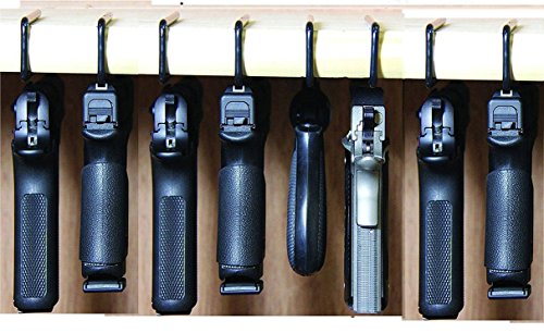 Safety Storage - Safety Solutions for Gun Storage Pack of 8 Original Pistol Handgun Hangers (Hand Made in USA) (8 Hangers)