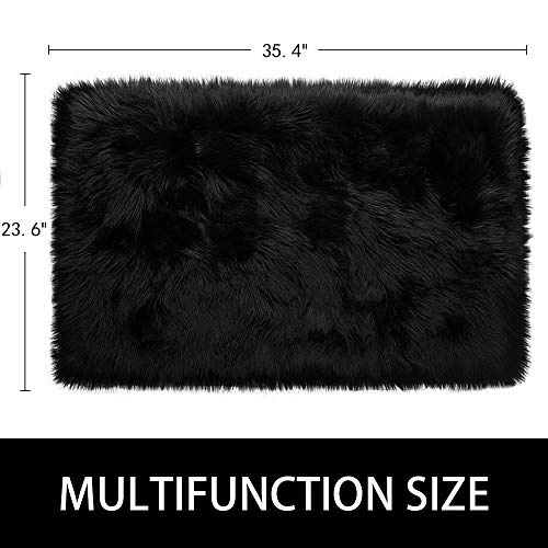 Homore Soft Fluffy Faux Fur Area Rug for Bedroom Living Room, Extra