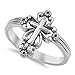 VE-01090 Sterling Silver Victorian Style Cross Band Ring (7)