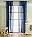 H.VERSAILTEX 2-Piece Solid Navy Blue Sheer Window Curtains/Drapes/Panels/Treatment Size 52