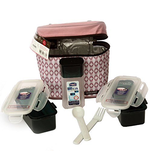 Lock & Lock Lunch Box Set with Bag and Water Bottle - Set of