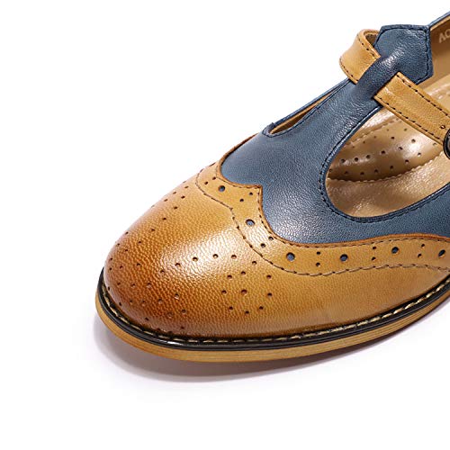 Mona Flying Women's Leather Penny Loafers - Pointed Toe Flat Dress Shoes