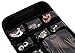 WODISON PU Leather Travel Hanging Jewelry Organizer Roll Up Bag Earring Case Holder Black