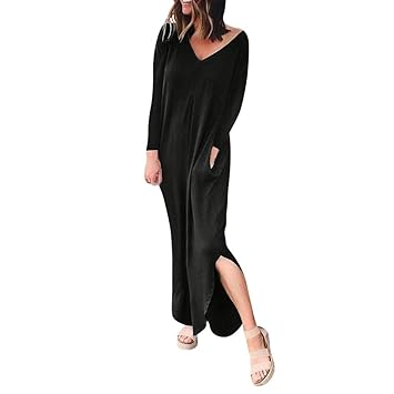 Amazon Com Women Long Floor Length Dress Autumn Winter Long