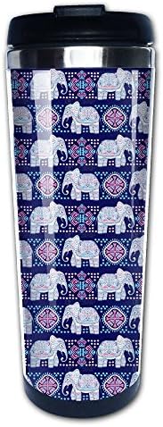 Purple Elephant Insulated Travel Mugs Stainless Steel Vacuum Coffee Cup Mug Tumbler 14 Oz