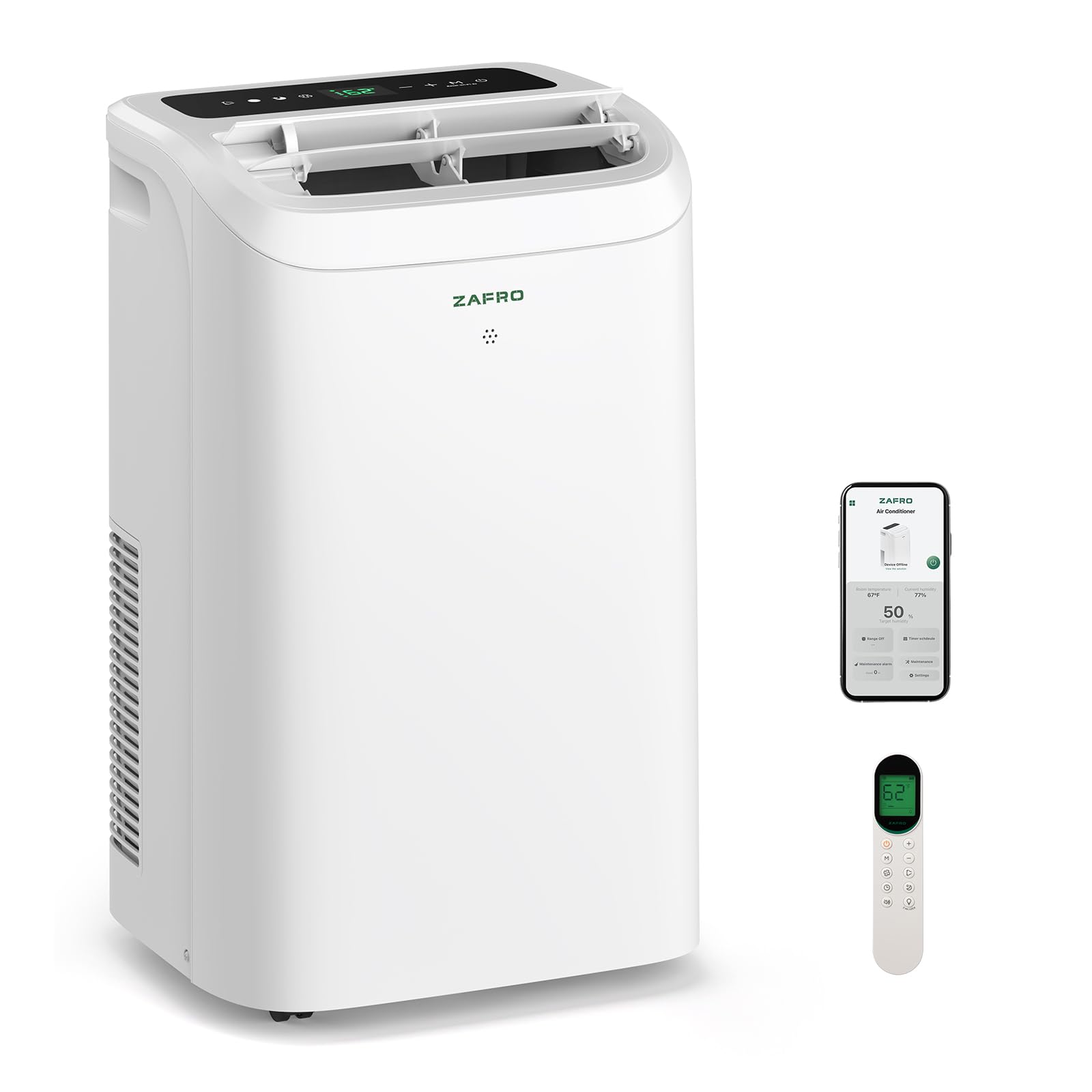 Photo 1 of ZAFRO Portable Air Conditioners-14,000 BTU (10,000 BTU SACC) Smart AC Ultra-Quiet(46dB),Voice/APP/Remote,24H Timer with Fan & Dehumidifier, Easy Installation Portable AC for Bedroom, Living Room