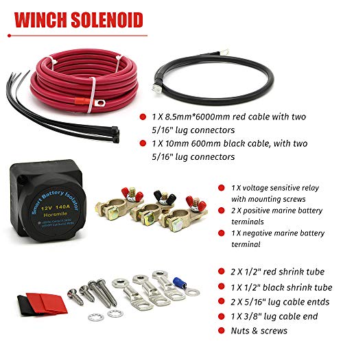 Dual Battery Isolator Kit 12 Volt 140 Amp Voltage Sensitive Relay