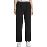 Weintee Women's Petite Elastic Waist Cotton Pants for Elderly