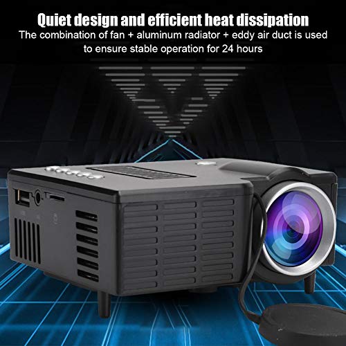 Mini HD beamer, draagbare LCD 1080P miniatuurprojector UC28c thuisbioscoop, mediaspeler, ventilator + aluminium koeler… - Afbeelding 5