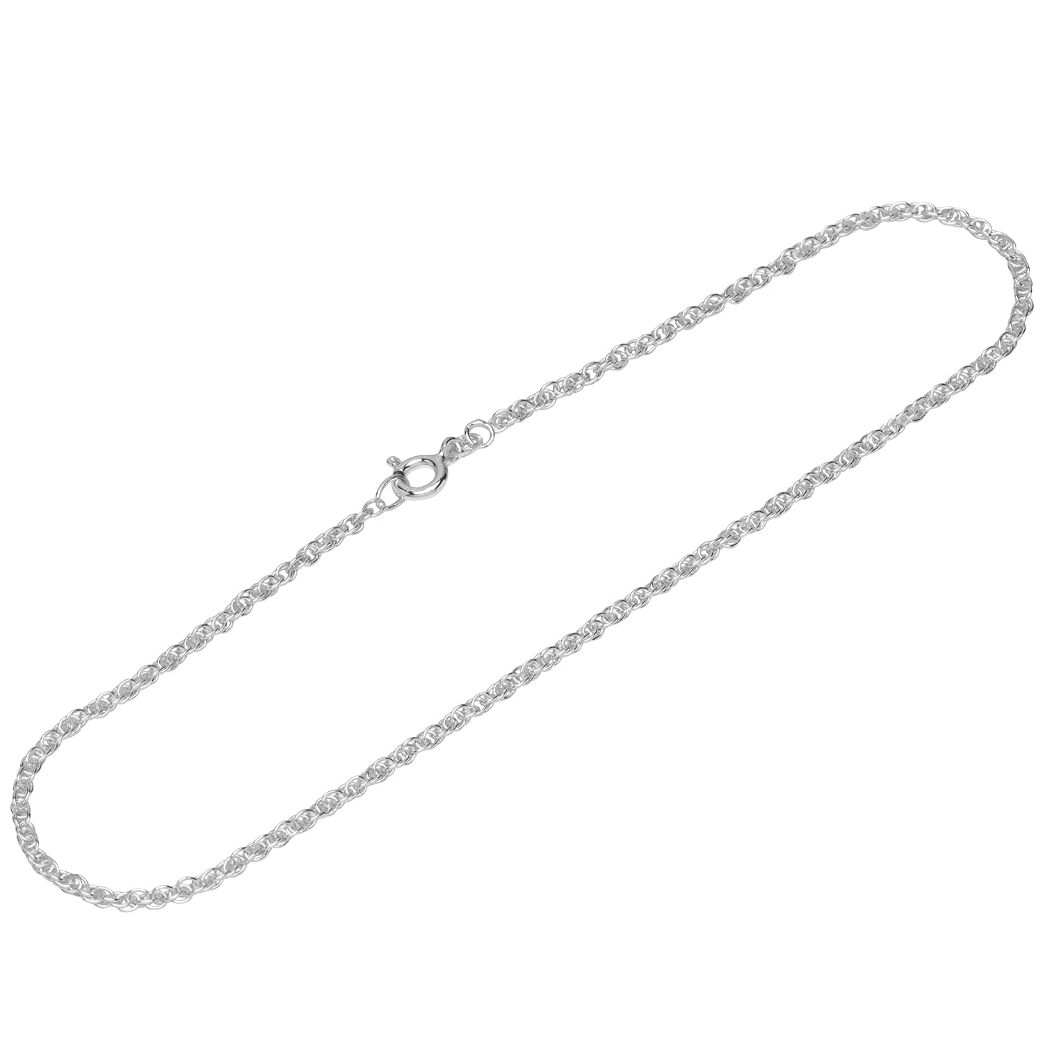 NKlaus anklet 925 Sterling Silver 26cm double anchor chain ladies anklet 12532