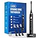 AIEX Sonic Electric Toothbrush with 3 Replacement Heads Rechargeable Electronic Toothbrush with Holder Black Travel Toothbrush with 5 Modes/IPX7 Waterproof/USB Wireless Charging/Smart Timer/Travel Bag