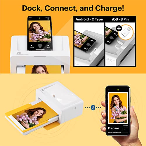 KODAK Dock Plus 4PASS Instant Photo Printer (4x6 inches) + 90 Sheets