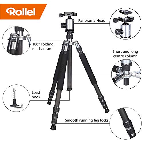 Rollei Allrounder Trépied Titane – 164cm I Trepied Leger pour Votre Appareil Photo et Camera Video I Interchangeable en…