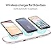 KC KACI QI Wireless Charger with 3 Wireless Charging Ports for iPhone 8 / 8 Plus, iPhone X, Nexus 5 / 6 / 7, and Other Devices, Provides Fast-Charging for Galaxy S8/ S8+/ S7 / S7 edge /S6 edge+, WHITE