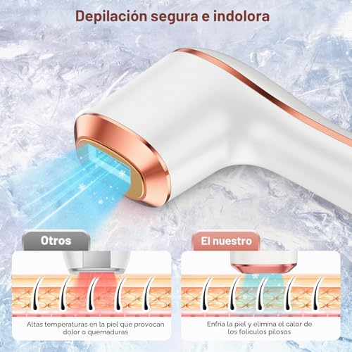 ofottofo IPL Laser Epilator with Cooling Function, 3 in 1 HR/RA/SC IPL Pulsed Light Epilator, 9 Energy Level Laser Hair Removal Home for Women and Men Face Body Bikini