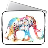 Elonbo 13-Inch Fashion Colorful Elephant Waterproof Neoprene Laptop Soft Sleeve Case Bag Pouch Cover for 13.3